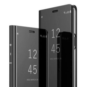 Калъф тефтер огледален CLEAR VIEW за Motorola Moto G9 Play / Motorola Moto E7 Plus черен 